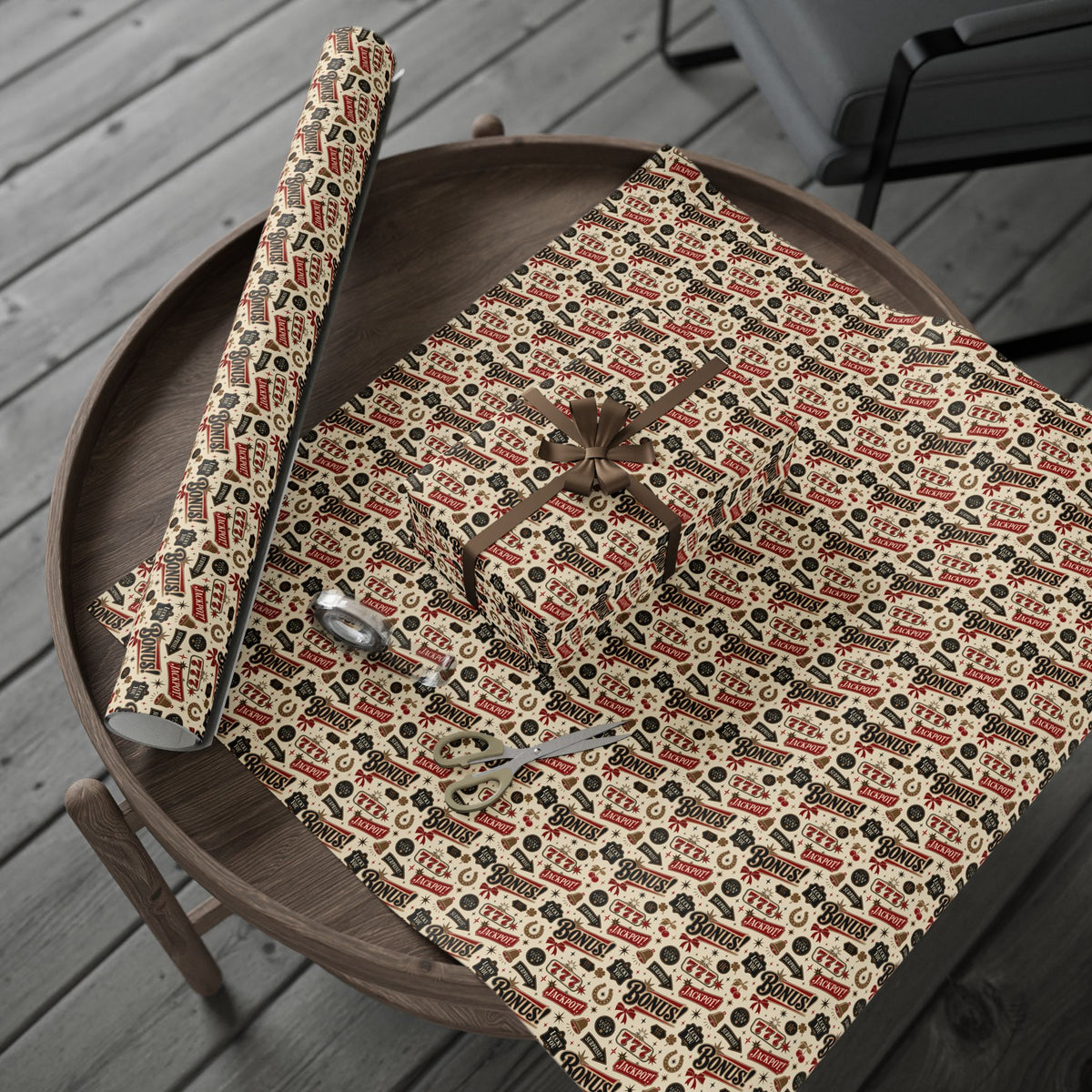 Lucky You 777 Wrapping Paper | The Heist Club Vintage Jackpot Gift Wrap