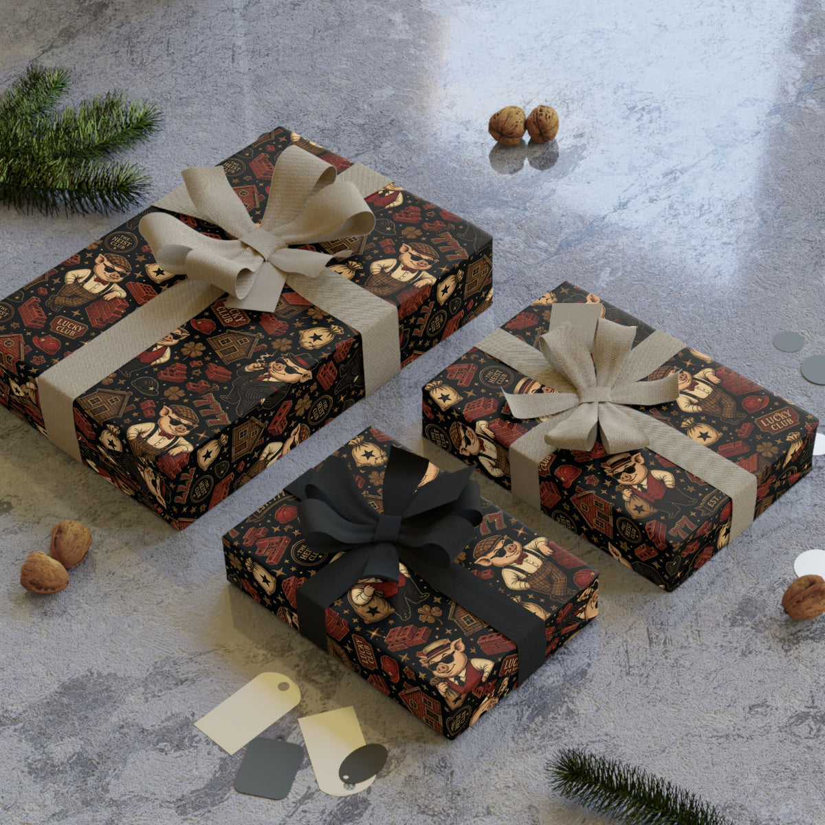 Lucky Club 777 Wrapping Paper | The Heist Club Vintage Gift Wrap