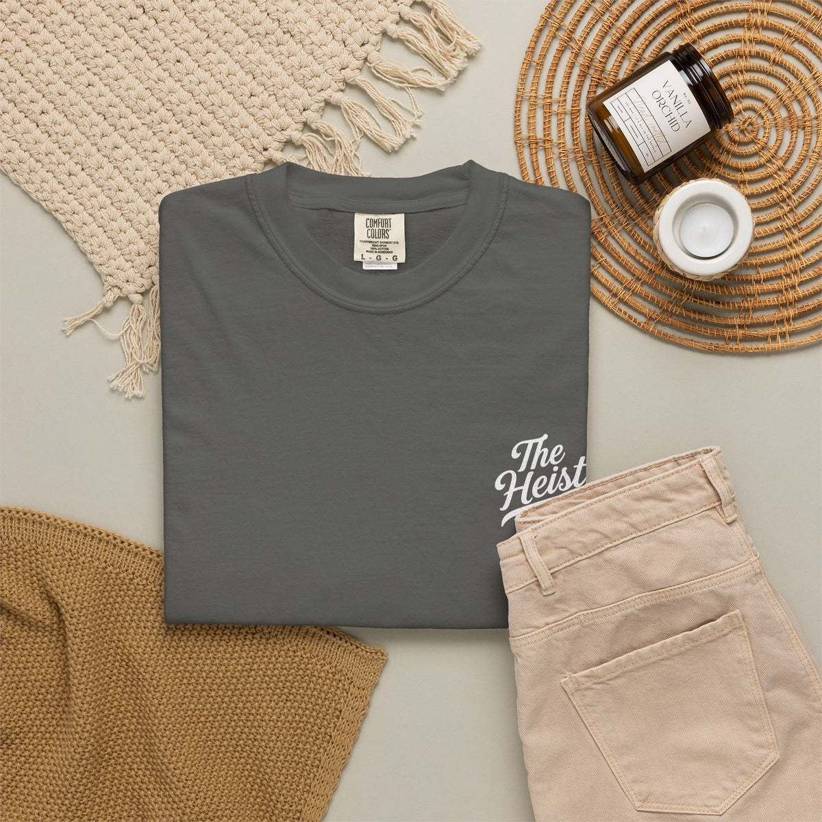 The Heist Club Minimal Logo Tee | Comfort Colors Garment-Dyed T-Shirt
