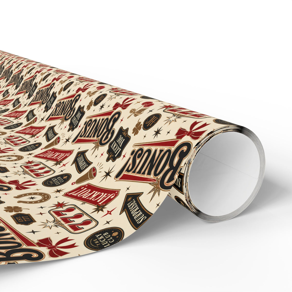 Lucky You 777 Wrapping Paper | The Heist Club Vintage Jackpot Gift Wrap
