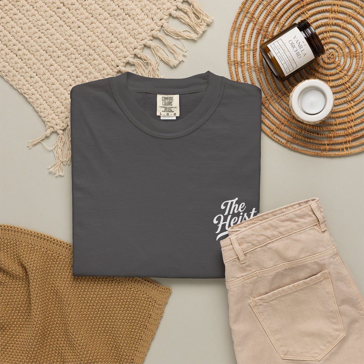 The Heist Club Minimal Logo Tee | Comfort Colors Garment-Dyed T-Shirt