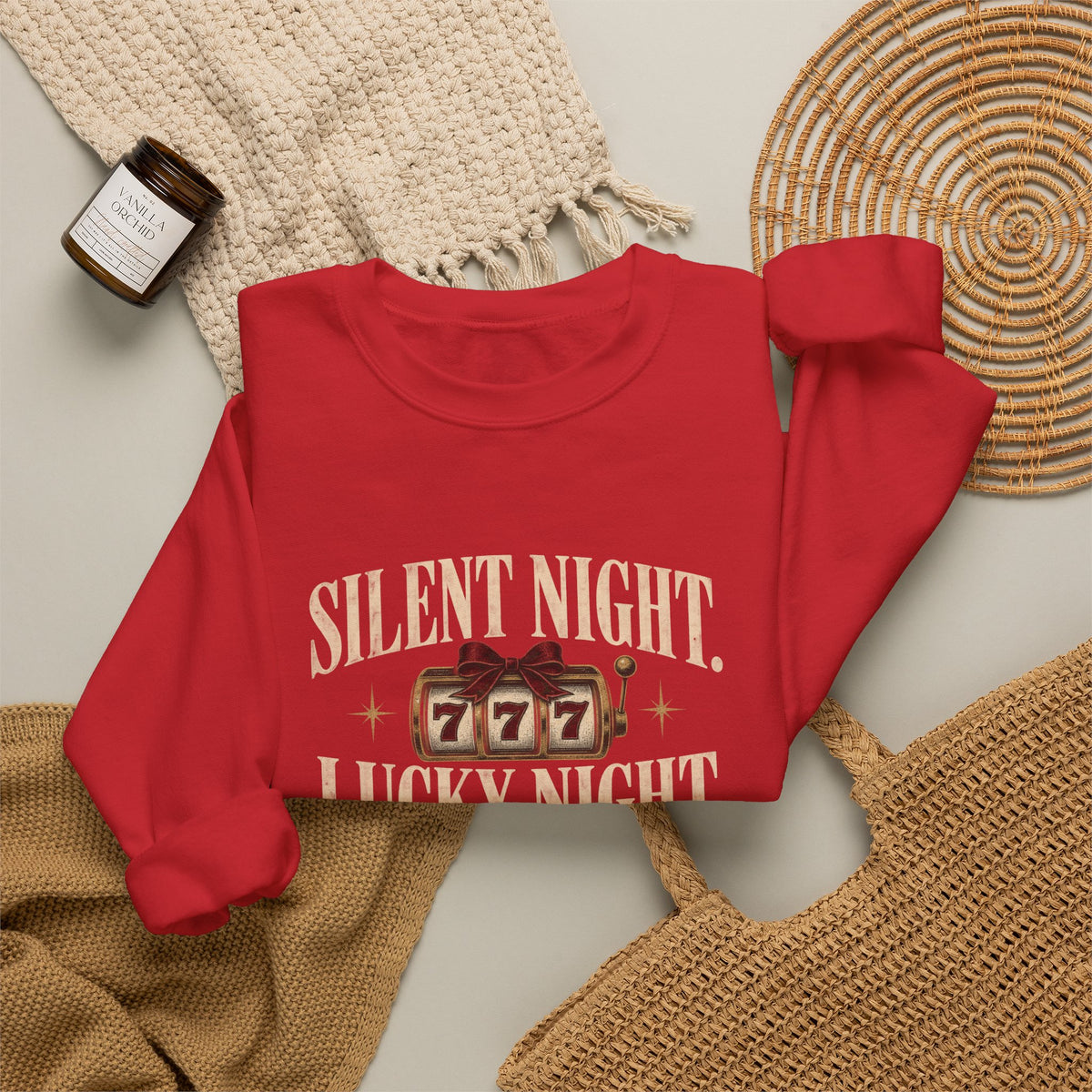 Silent Night, Lucky Night 777 Holiday Crewneck | The Heist Club