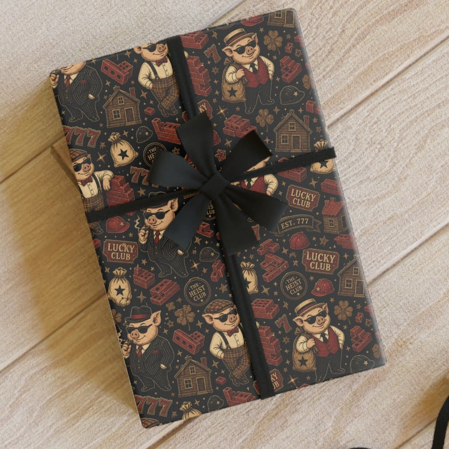 Lucky Club 777 Wrapping Paper | The Heist Club Vintage Gift Wrap