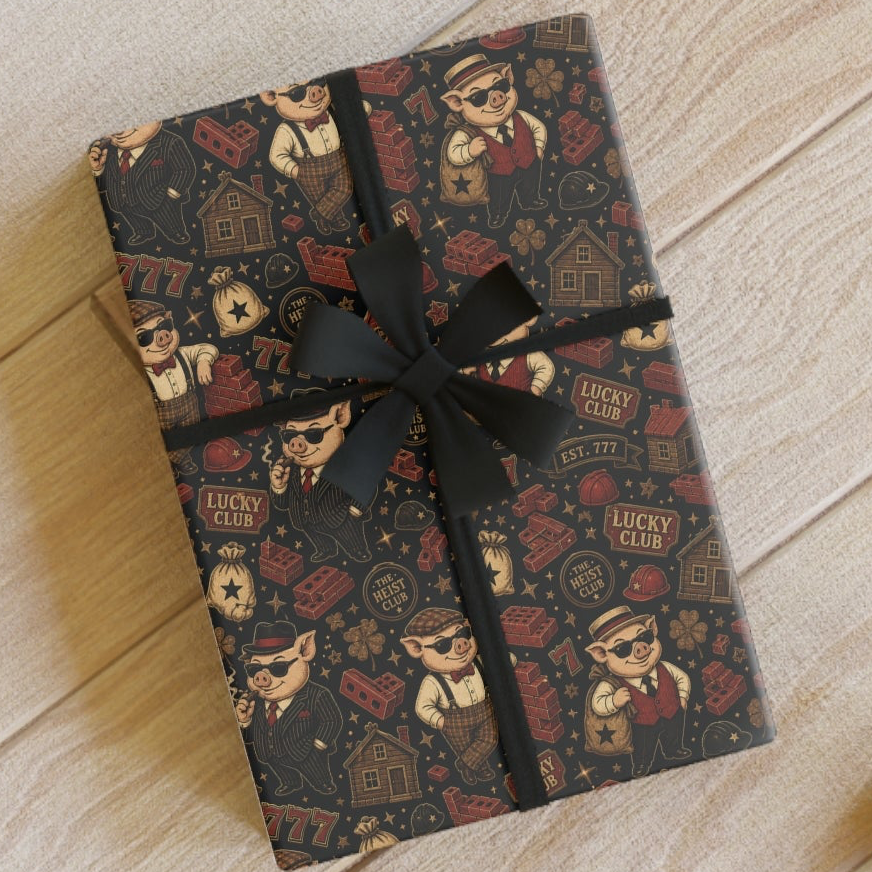 Lucky Club 777 Wrapping Paper | The Heist Club Vintage Gift Wrap