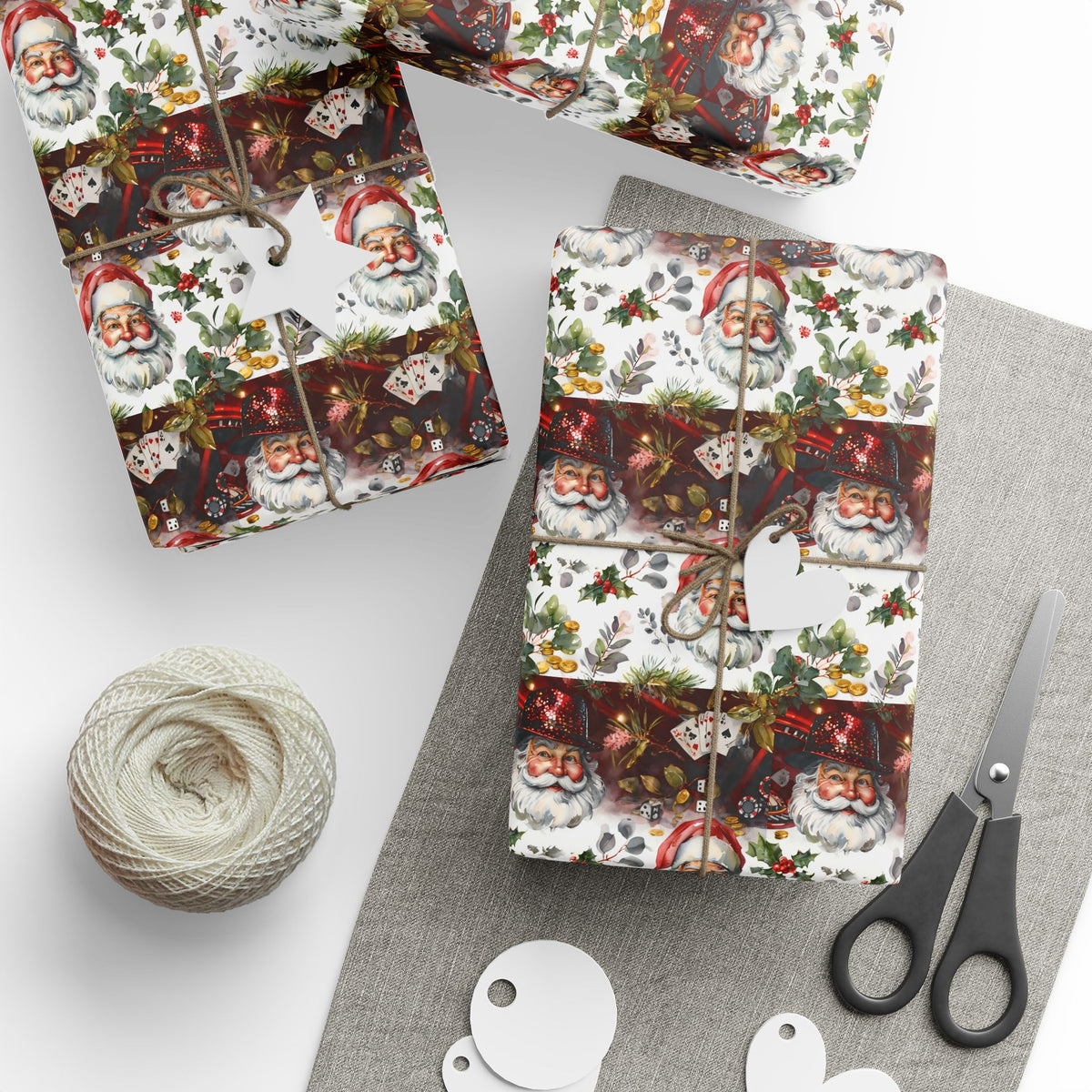 Christmas Casino Santa Wrapping Papers
