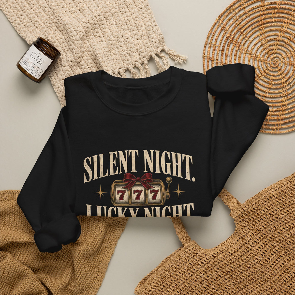 Silent Night, Lucky Night 777 Holiday Crewneck | The Heist Club