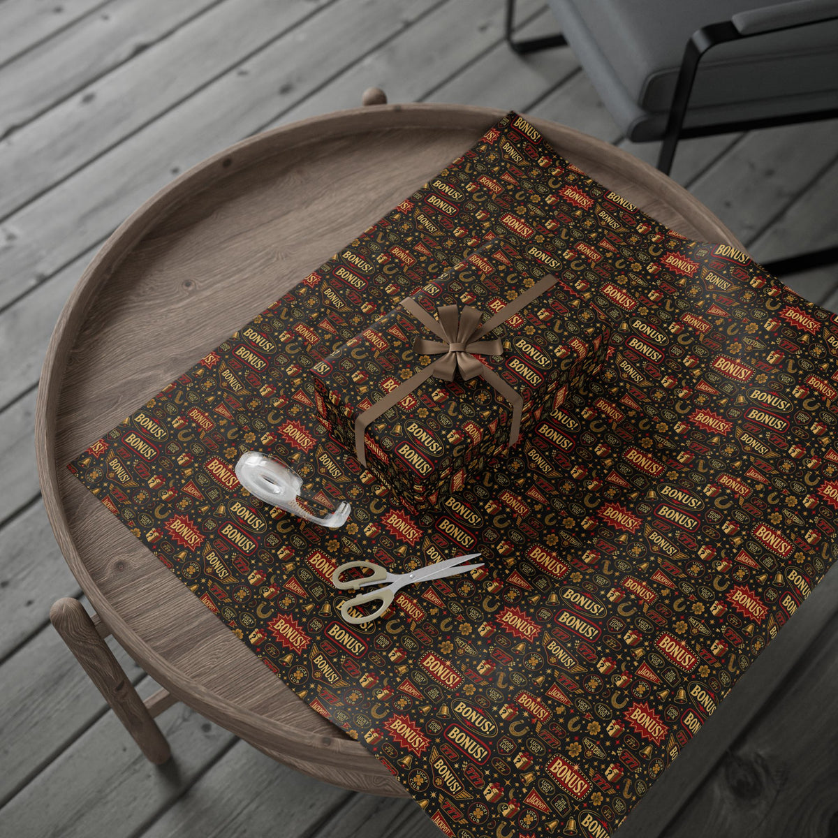 Jackpot Christmas Casino Wrapping Paper | The Heist Club