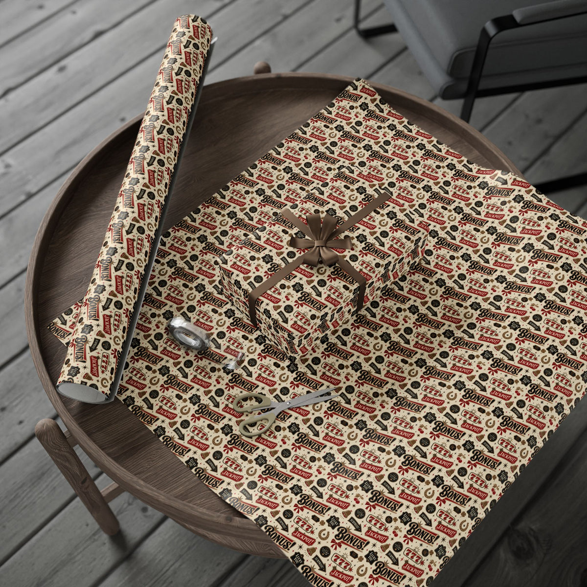 Lucky You 777 Wrapping Paper | The Heist Club Vintage Jackpot Gift Wrap