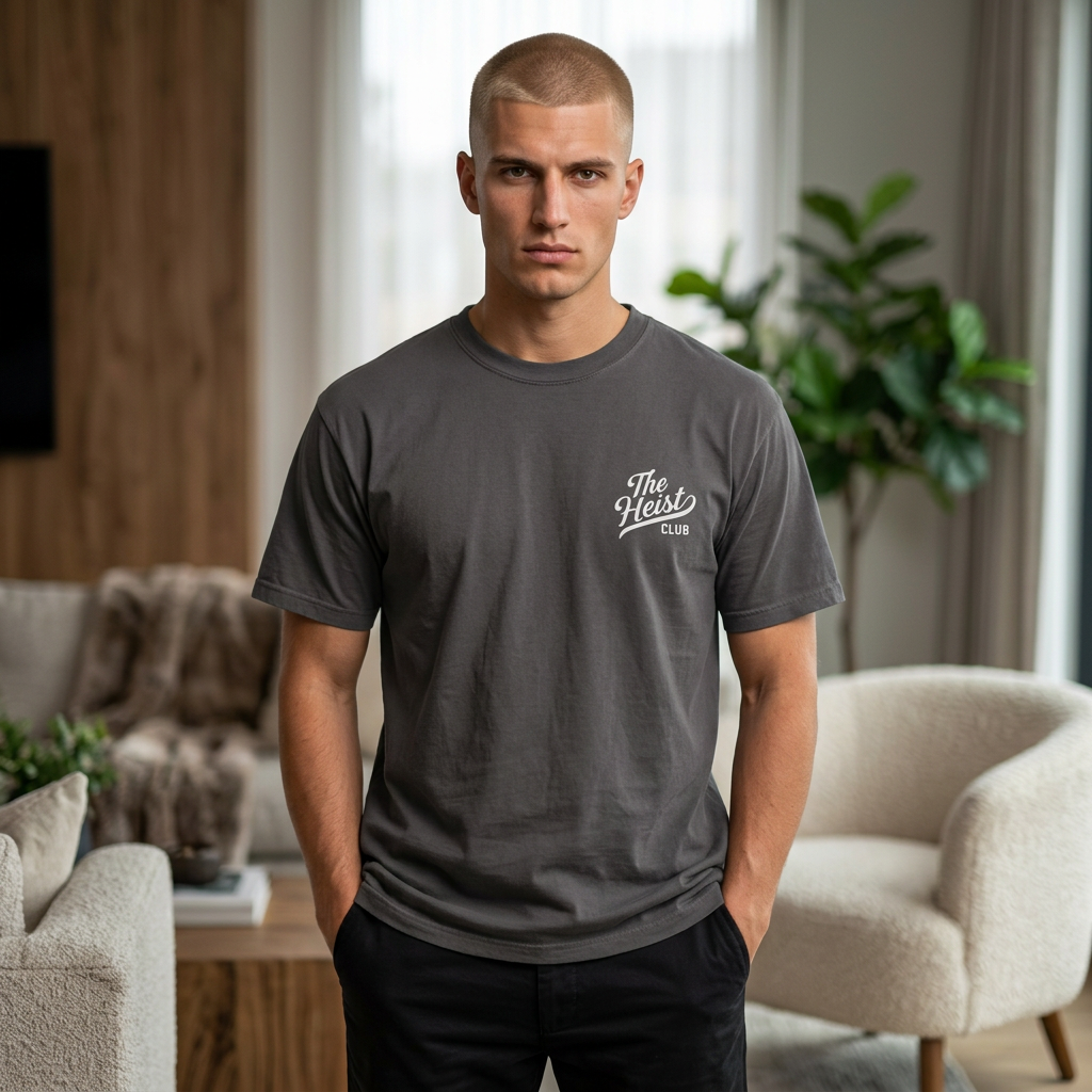The Heist Club Minimal Logo Tee | Comfort Colors Garment-Dyed T-Shirt