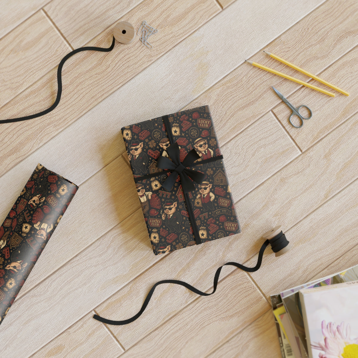Lucky Club 777 Wrapping Paper | The Heist Club Vintage Gift Wrap
