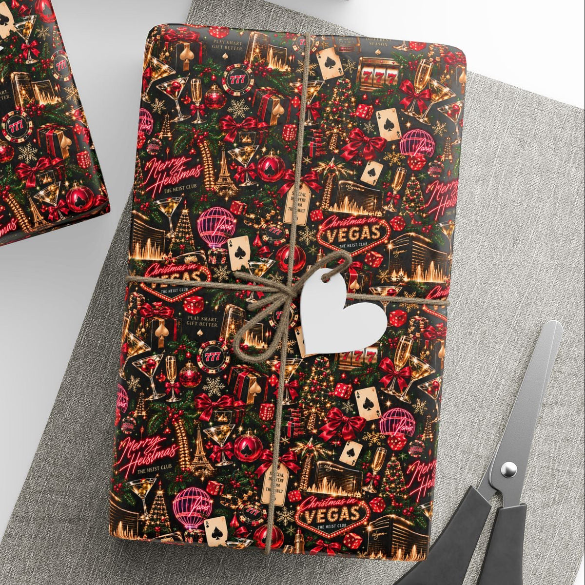 Vegas Merry Heistmas Casino Wrapping Paper