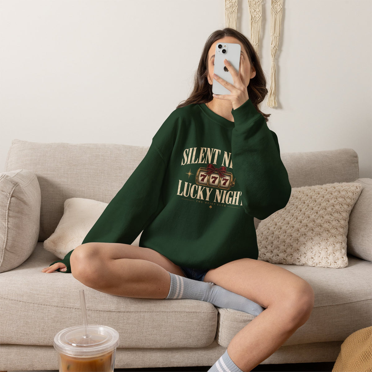 Silent Night, Lucky Night 777 Holiday Crewneck | The Heist Club