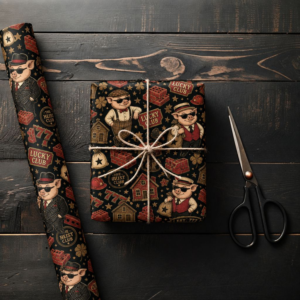 Lucky Club 777 Wrapping Paper | The Heist Club Vintage Gift Wrap