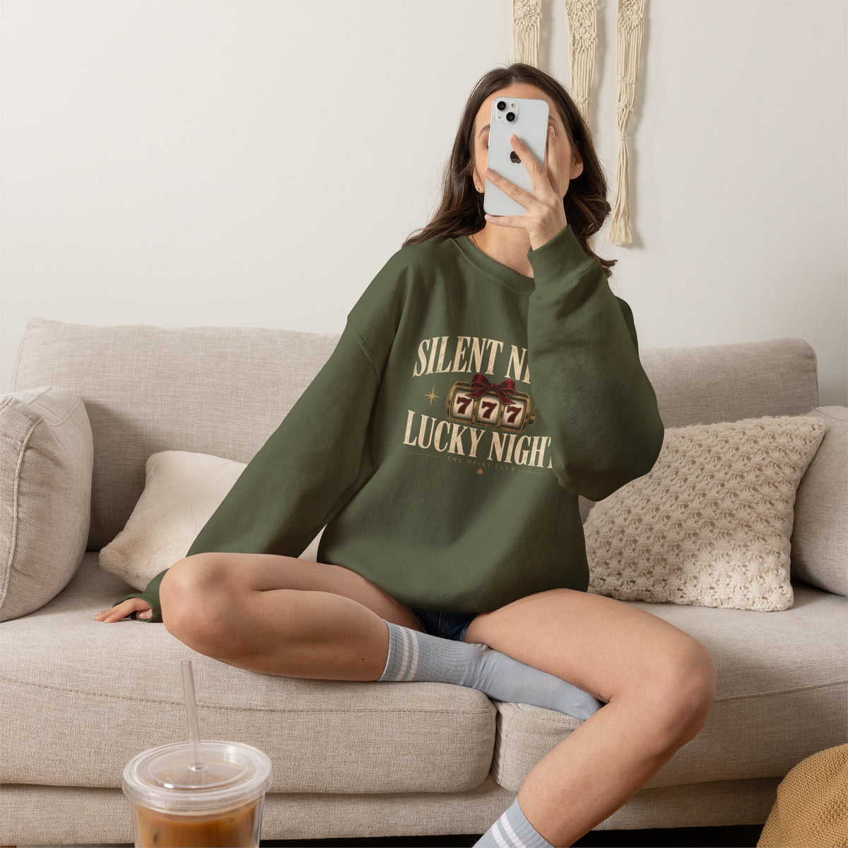 Silent Night, Lucky Night 777 Holiday Crewneck | The Heist Club