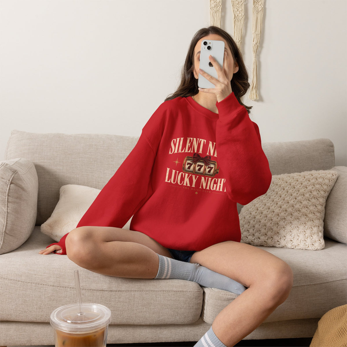 Silent Night, Lucky Night 777 Holiday Crewneck | The Heist Club