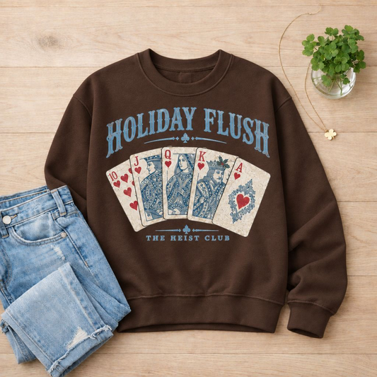 Holiday Flush Playing Card Crewneck | The Heist Club