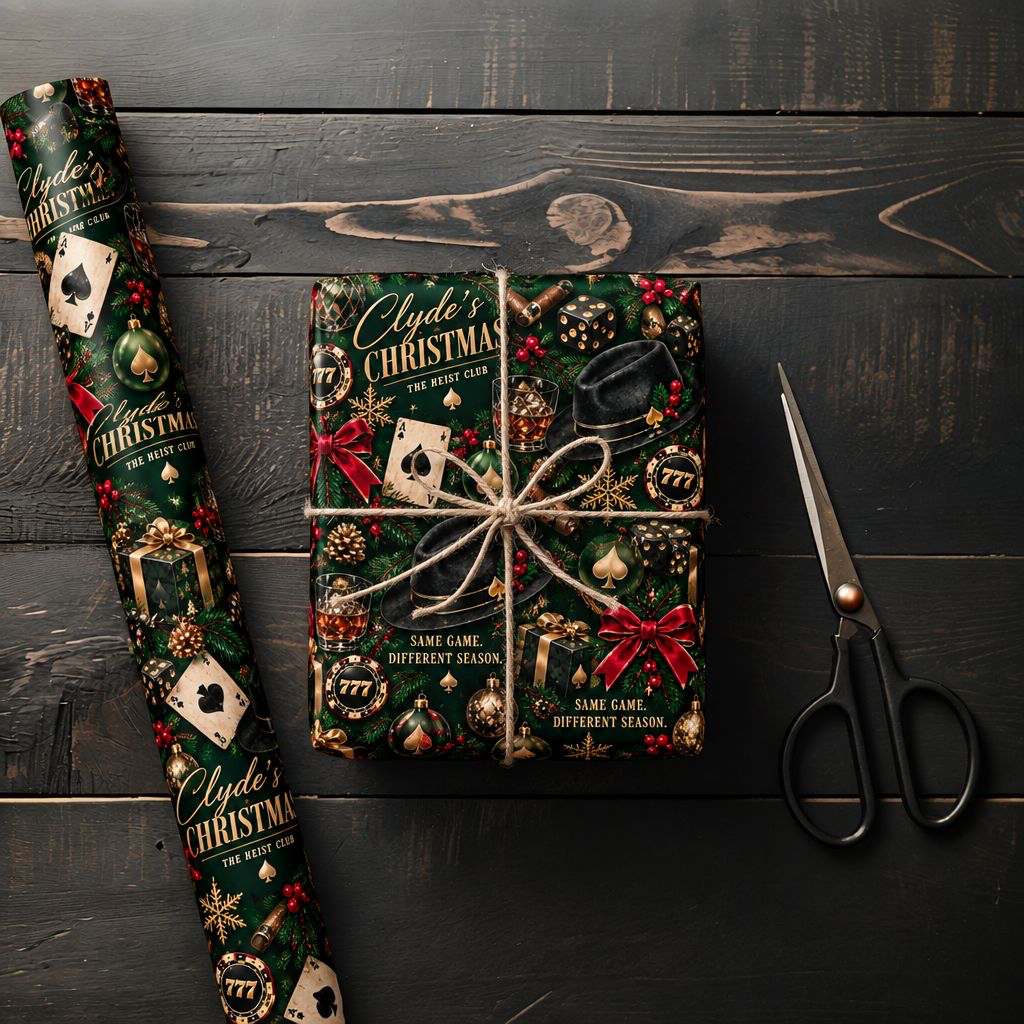 The Heist Club Clyde Casino Wrapping Paper