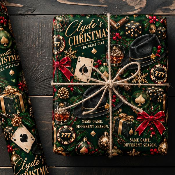 The Heist Club Clyde Casino Wrapping Paper