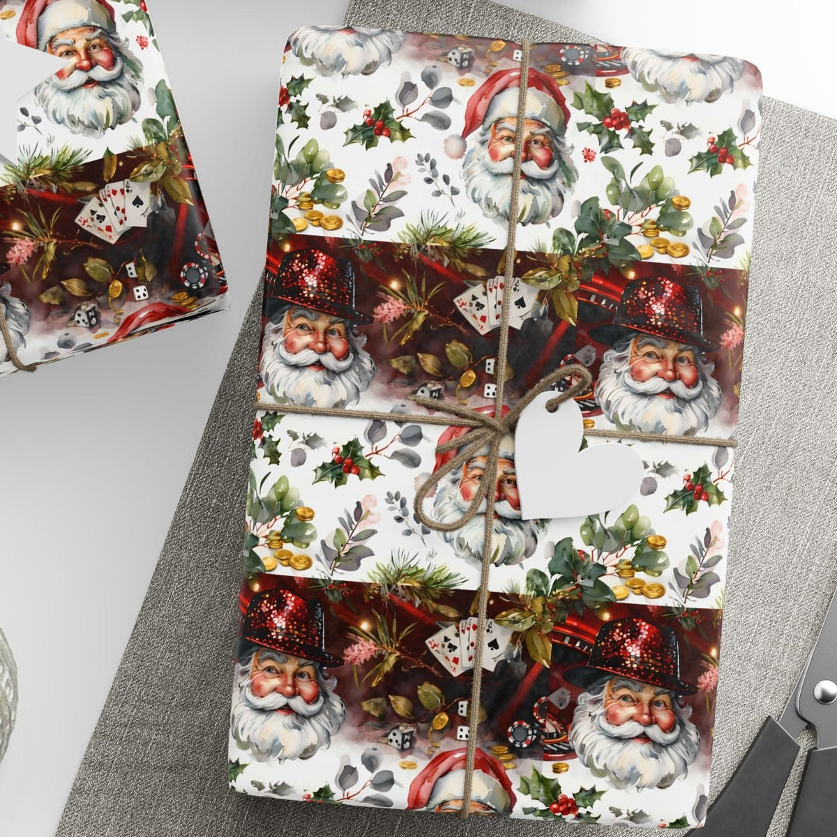 Christmas Casino Santa Wrapping Papers