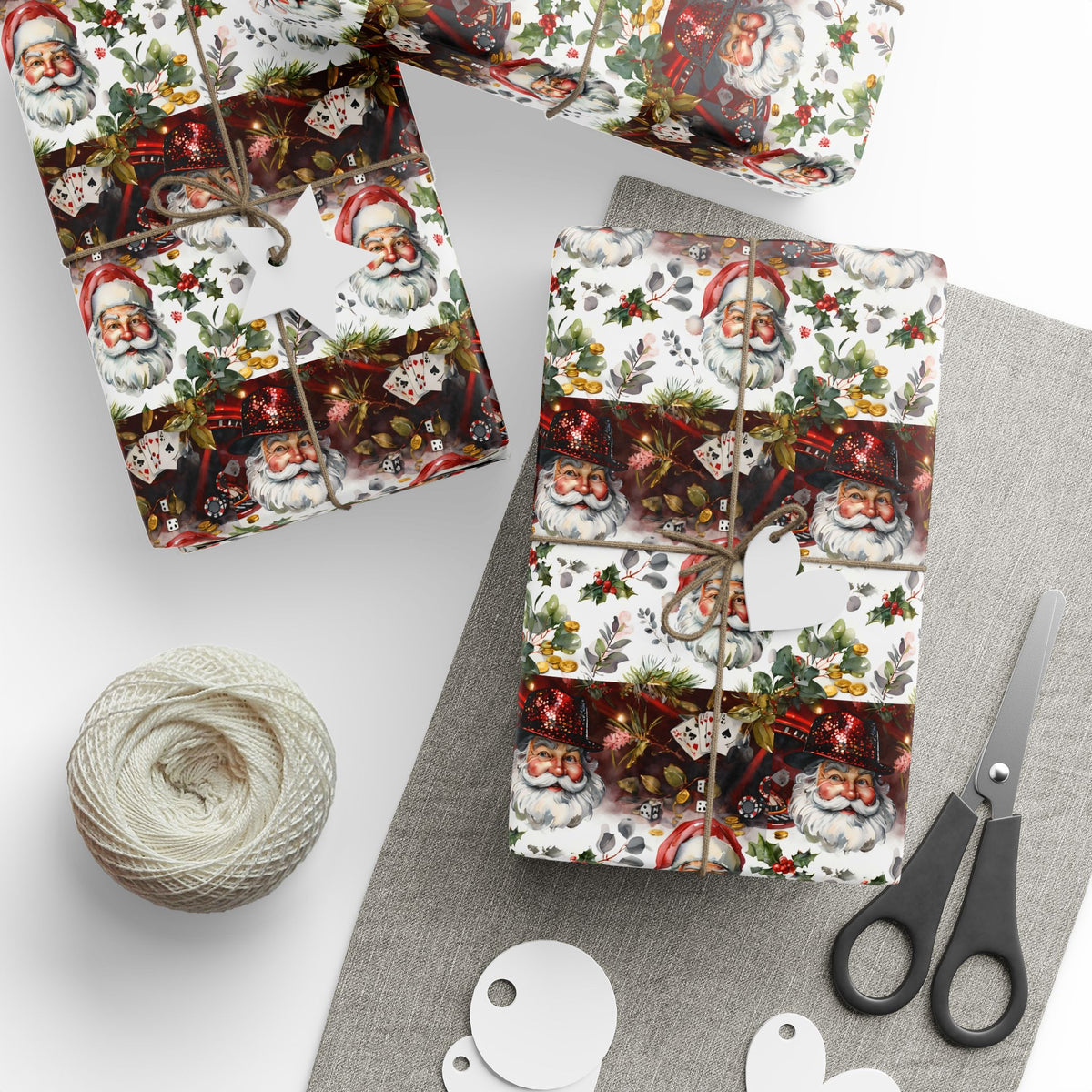 Christmas Casino Santa Wrapping Papers