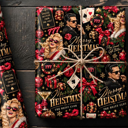 Merry Heistmas Luxury Wrapping Paper | The Heist Club